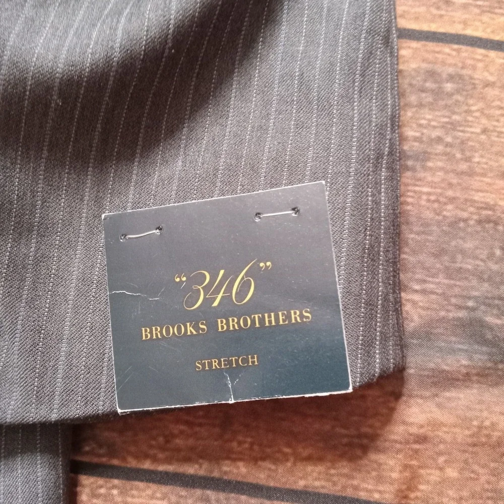 Brooks Brothers 346 Stretch 100% Wool Blazer 40L Gray Pinstripe‎